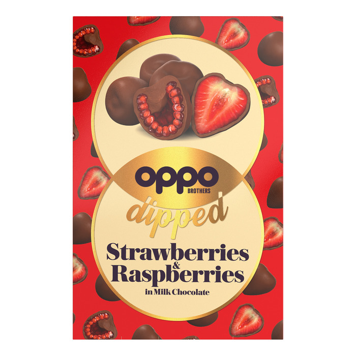 Oppo Brothers Dipped strawberries & raspberries (150g)