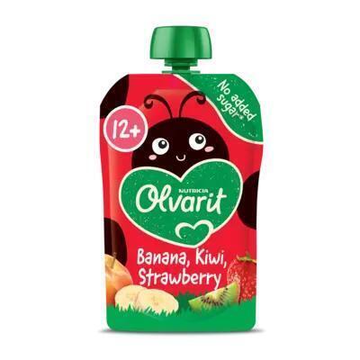 Olvarit Knijpfruit Banaan Kiwi Aardbei 12+ Maanden 100 g (Zak, 100g)
