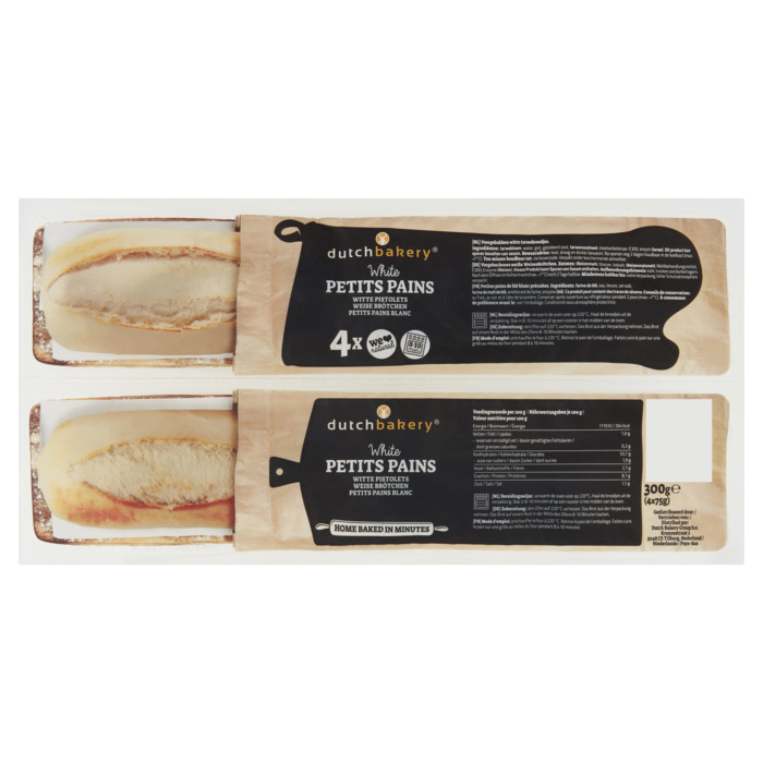 Dutch Bakery Witte Pistolets 4 x 75 g (300g)