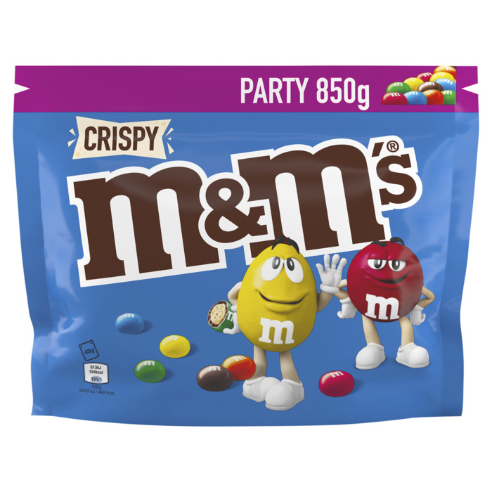 M&M'S Crispy chocolade partyzak 850 g (850g)