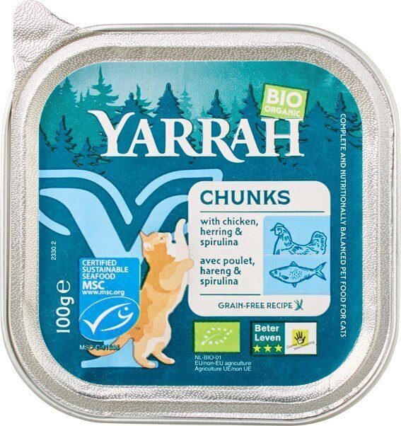 Adult cat food vis met spirulina (bakje, 100g)