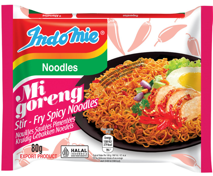 Indo mie Noodles mi goreng hot & spicy 5-pack (5 × 80g)