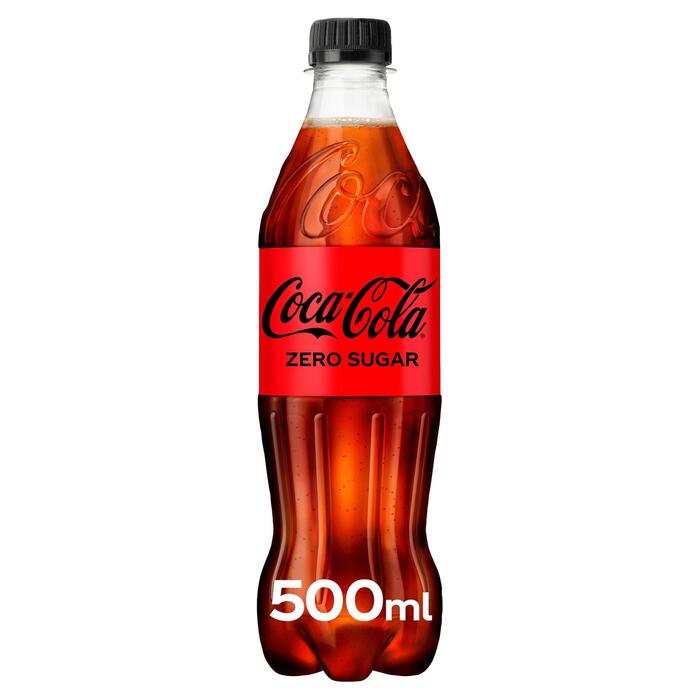 Zero Coca-Cola Zero Sugar Gekoeld PET Fles 500 ml (Fles, 0.5L)