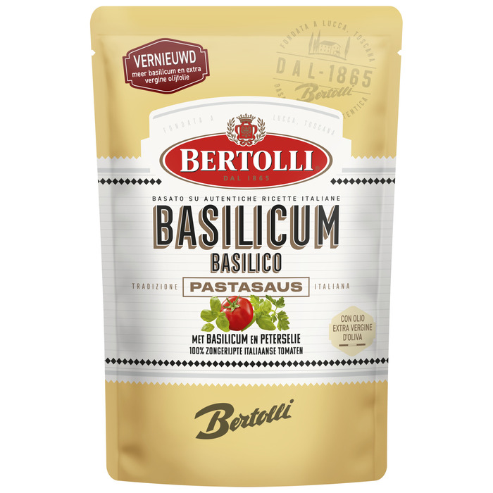 Bertolli Pastasaus in zak basilicum (460g)