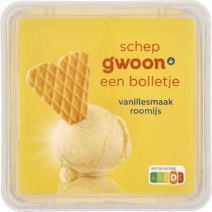 g'woon Vanille Roomijs 500 g (1L)