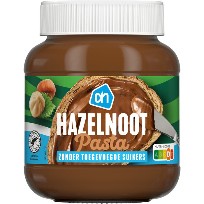 AH Hazelnootpasta zonder toegevoegde suiker (400g)