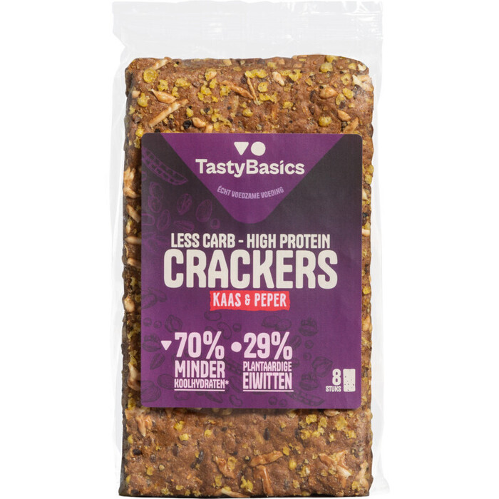TastyBasics Crackers kaas peper (Zak, 200g)