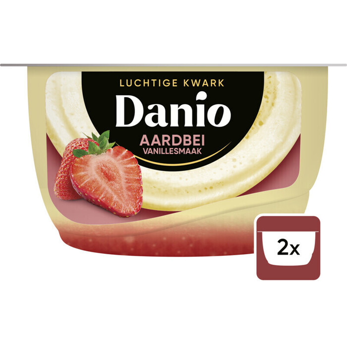 Danio luchtige kwark vanille-aardbei (Set, 2 × 125g)