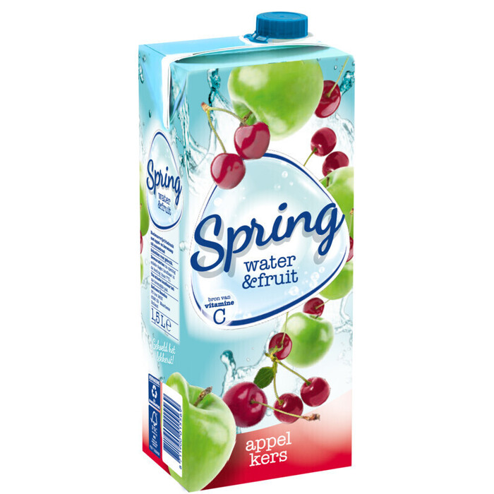 Spring Water & fruit kers-appel (1.5L)