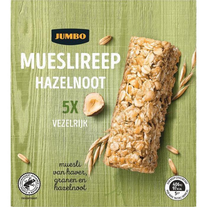 Jumbo Muesli Reep Hazelnoot 5 x 25g (25g)