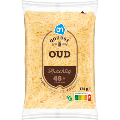 Geraspte Goudse oude kaas 48+ (zak, 175g)