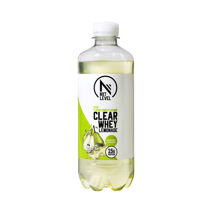 NXT Level Clear whey lemonade pear elderflower (plastic fles, 45cl)
