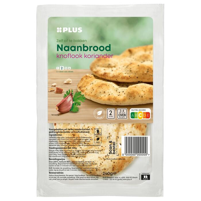 PLUS Naanbrood knoflook koriander (Zak, 240g)