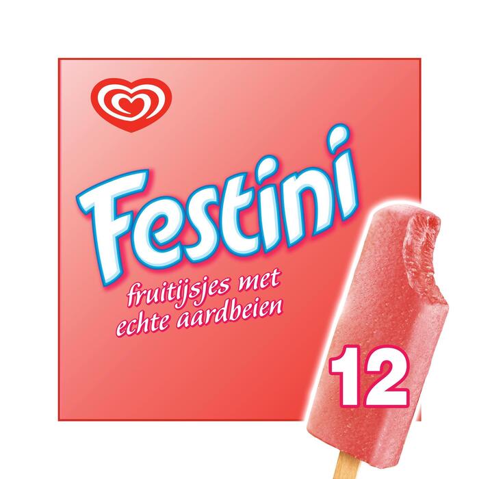 Festine Fruitijsjes Aardbei (Stuk, 0.6L)