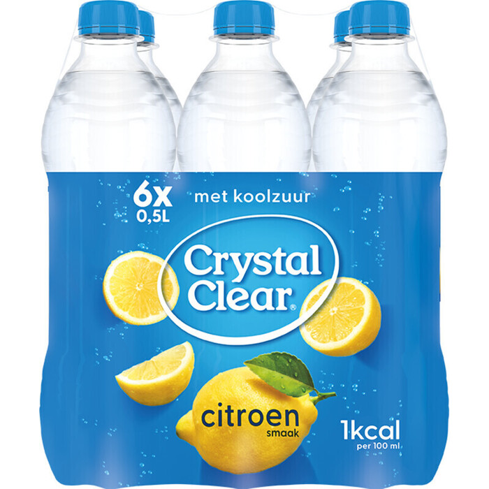 Crystal Clear Sparkling Lemon Fles 0,5L (Fles, 6 × 0.5L)