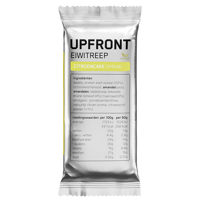 Upfront Vegan Eiwitreep Citroencake 60 g (60g)