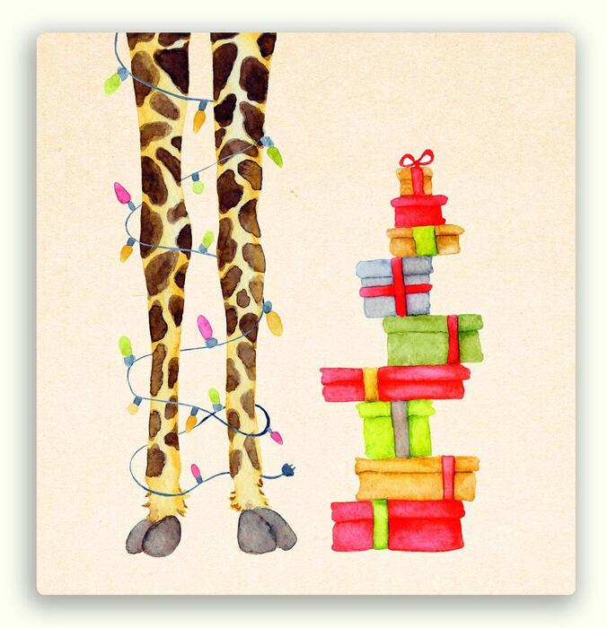 Kaart giraffe en cadeau's