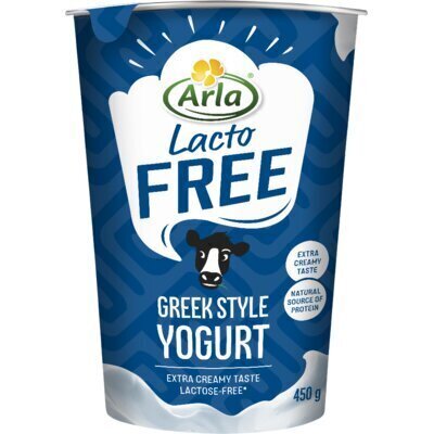 Arla Lactofree griekse stijl yoghurt lactosevrij 450 g (450g)