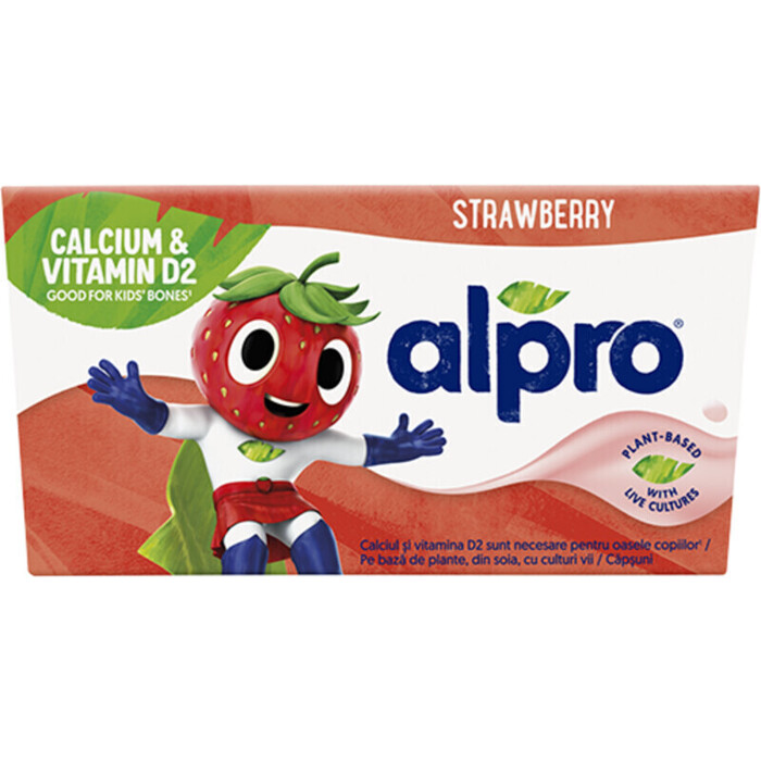 Alpro Yoghurt aardbei kids 4-pack (460g)