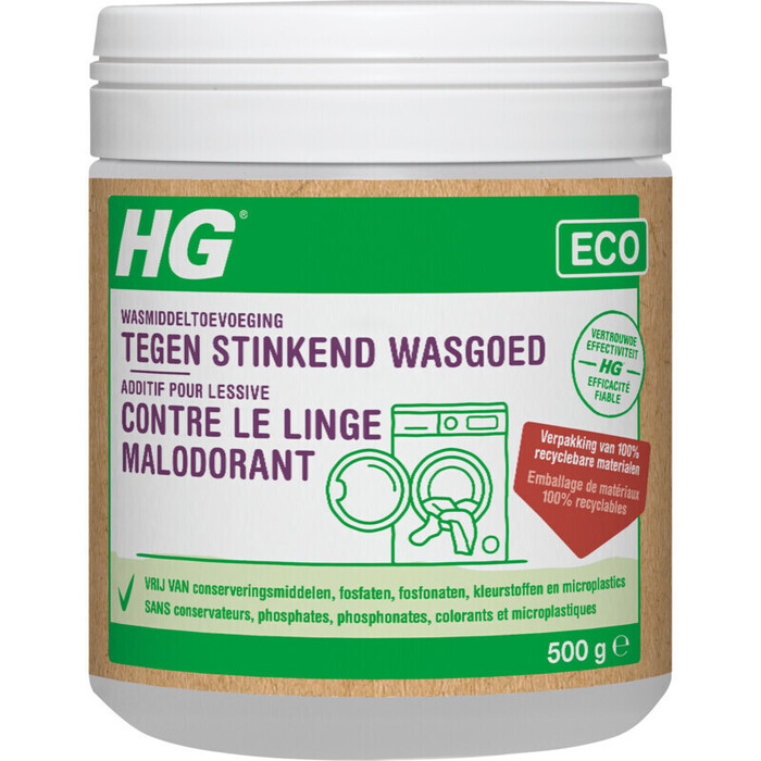 HG Eco Wasmiddeltoevoeging Tegen Stinkend Wasgoed 500 g (500g)