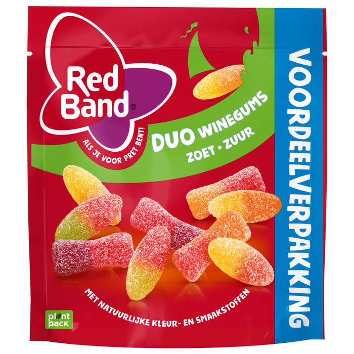 Red Band Duo Winegums Zoet Zuur Voordeelverpakking 290 g (290g)