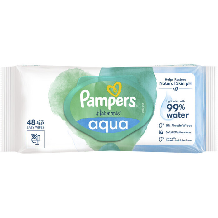 Pampers Harmonie Aqua Babydoekjes 1 Verpakking = 48 Babydoekjes