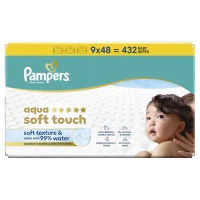 Pampers Aqua soft touch wipes 9-pack