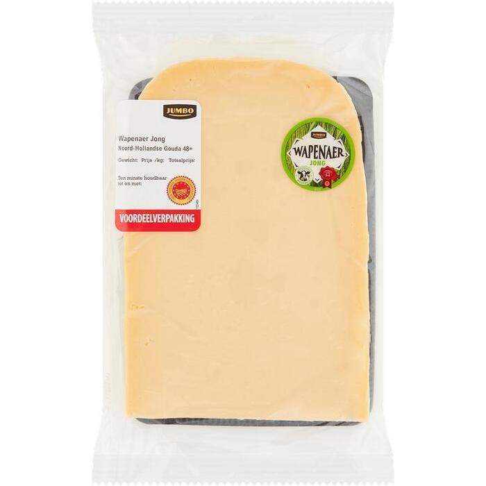 Jumbo Wapenaer Jong Gesneden Noord Hollandse Kaas 48+ Familiepak ca. 350g (349g)