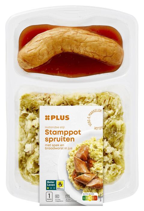 PLUS Spruiten stamppot spek braadworst jus