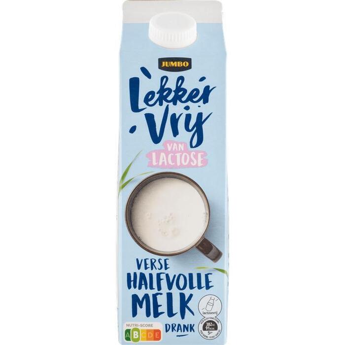 Jumbo Lekker Vrij van Lactose Verse Halfvolle Melkdrank 1L (1L)