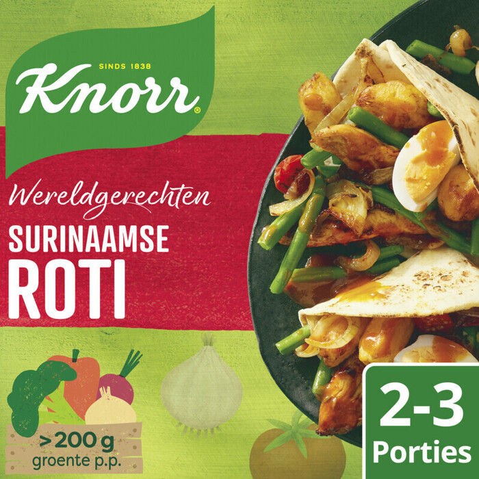 Knorr Wereldgerechten Maaltijdpakket Surinaamse Roti 230 g (Doos, 233g)