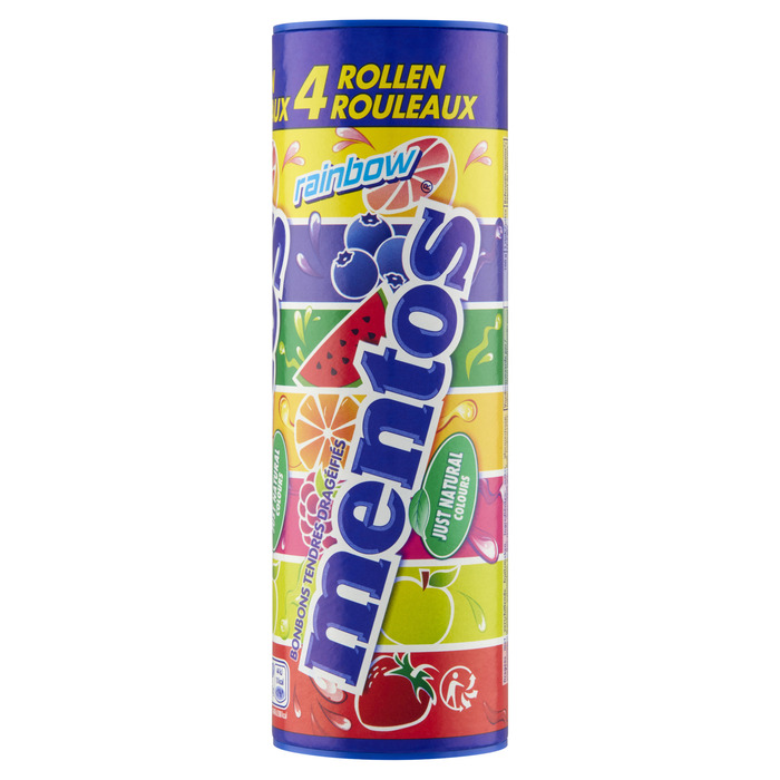 Mentos Chewy Dragees Rainbow Rollen 4 x 37,5 g (4 × 37.5g)
