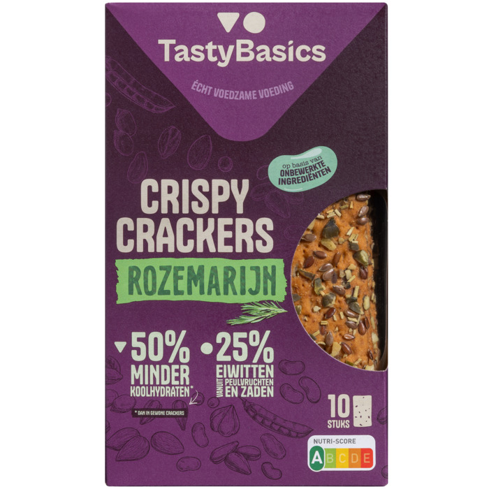 TastyBasics Crispy crackers rozemarijn (10 × 16.3g)