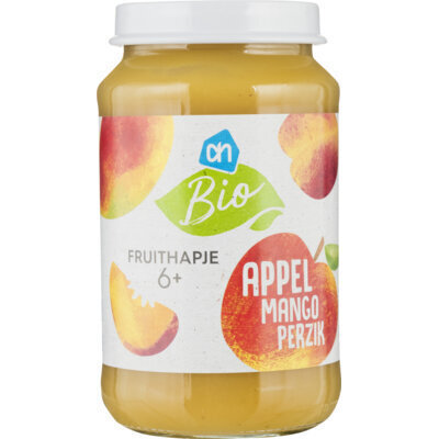 AH Biologisch Fruithapje appel-mango-perzik 6m (200g)