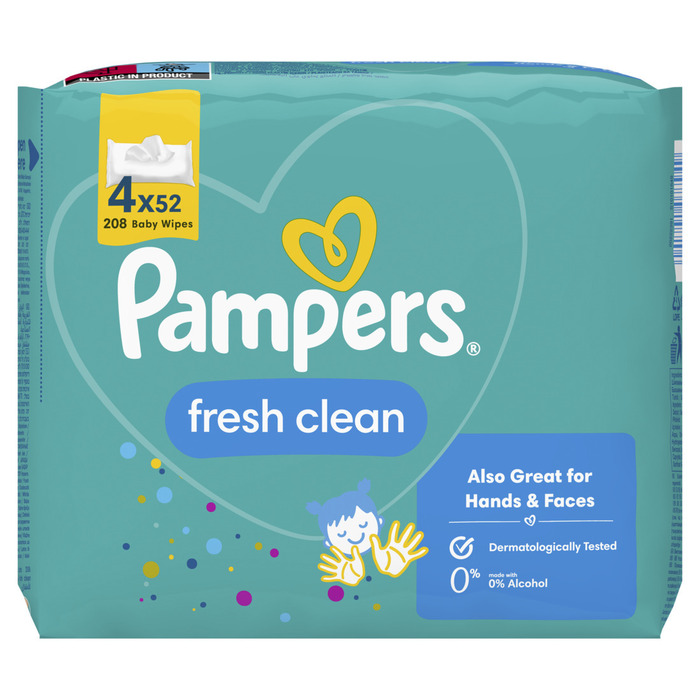 Pampers Baby wipes fresh clean 4-pack (800g)