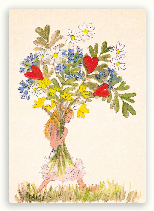 Kaart bosje bloemen dragen