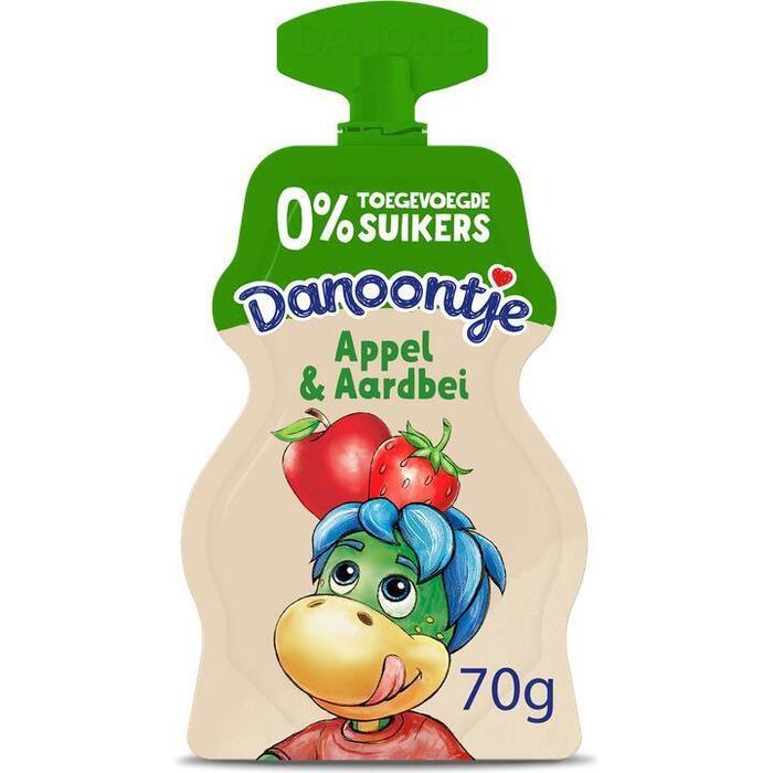 Danone Danoontje tussendoortje aardbei-appel (Zakje, 70g)