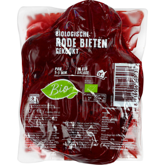 AH Biologisch Gekookte rode bieten (500g)