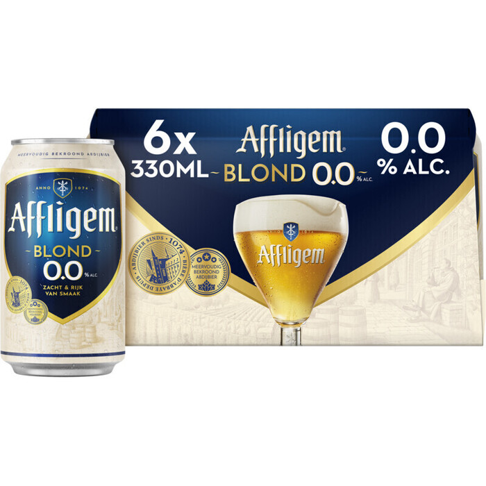 Affligem Blond 0.0 Bier Blik 33 cl (6 × 33cl)