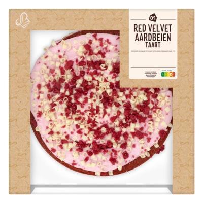 AH Red velvet aardbei taart