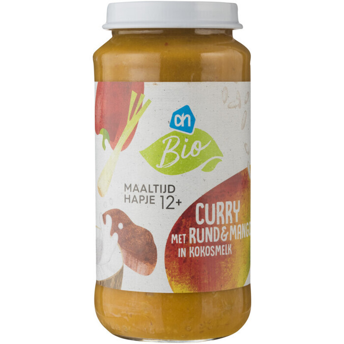 AH Biologisch Curry met rund en mango in kokos 12m07 (250g)