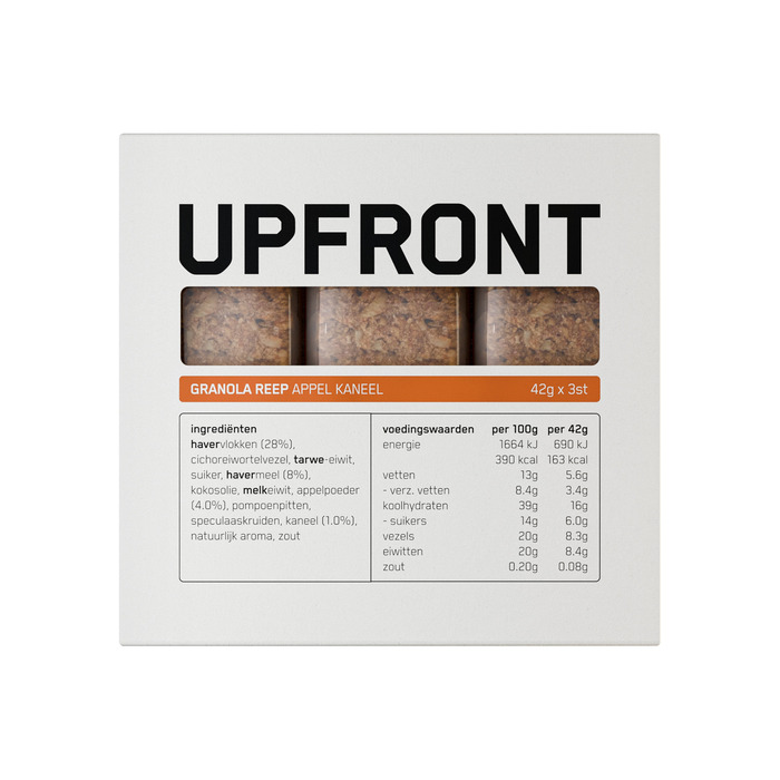 Upfront Granola Bar Appel Kaneel 3 Stuks (126g)