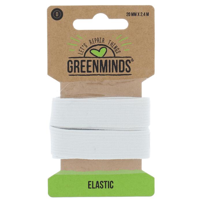 Greenminds Elastiek Wit 20mm 2,4mtr