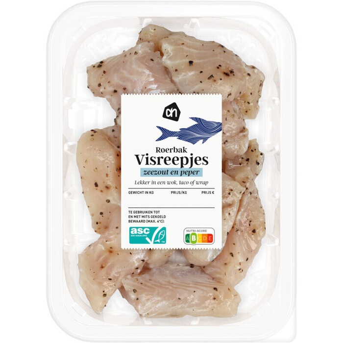 AH Roerbak visreepjes zeezout en peper (250g)