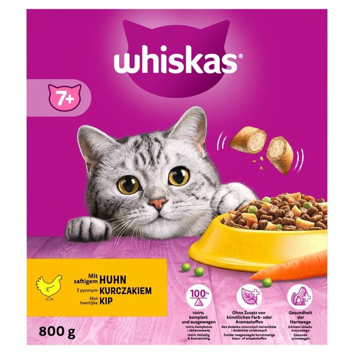 Whiskas 7+ Senior droge brokjes Kip kattenvoer 800 g (800g)
