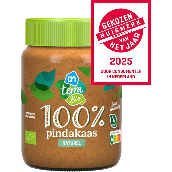 AH Terra 100% pindakaas naturel biologisch (350g)