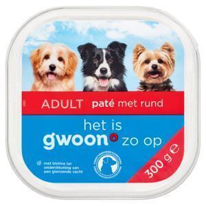 g'woon Pate rund hond (300g)
