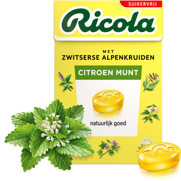 Ricola Citroen Munt 50 g (Doos, 50g)