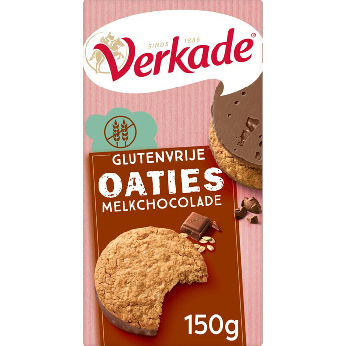 Verkade Glutenvrije oaties melkchocolade (150g)