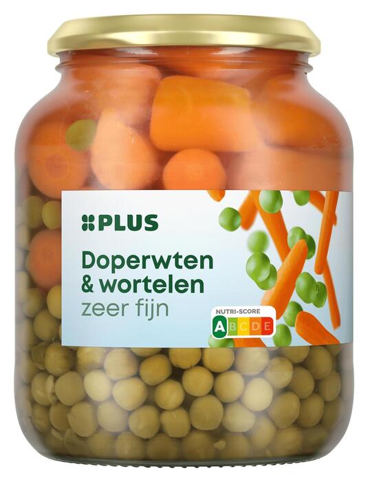 PLUS Doperwten en wortelen (Pot, 680g)